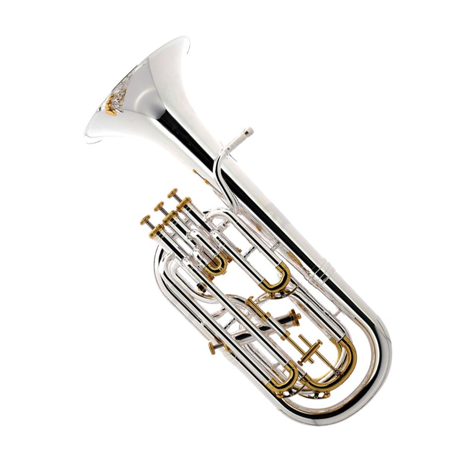 Cambridge Classic 4 Valve Non-Compensating Baritone Horn Silver plate with gold trim